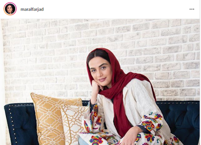 مارال فرجاد با لباس طرح ایرانی مارال فرجاد با لباس طرح ایرانی